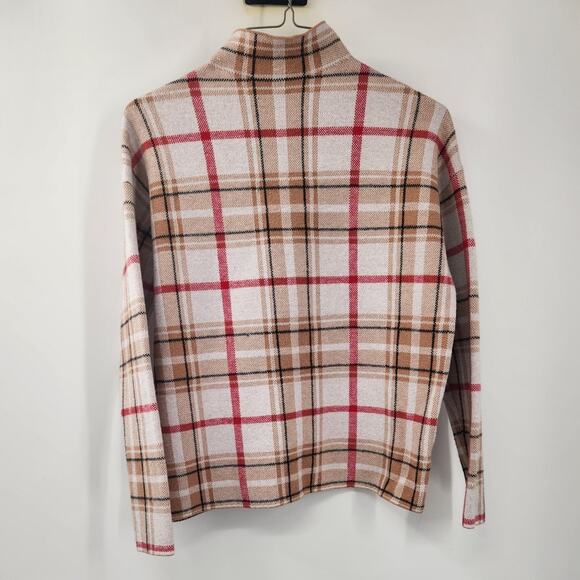 Tahari Plaid Mock Neck Sweater Womens Size Small S - Picture 1 of 4